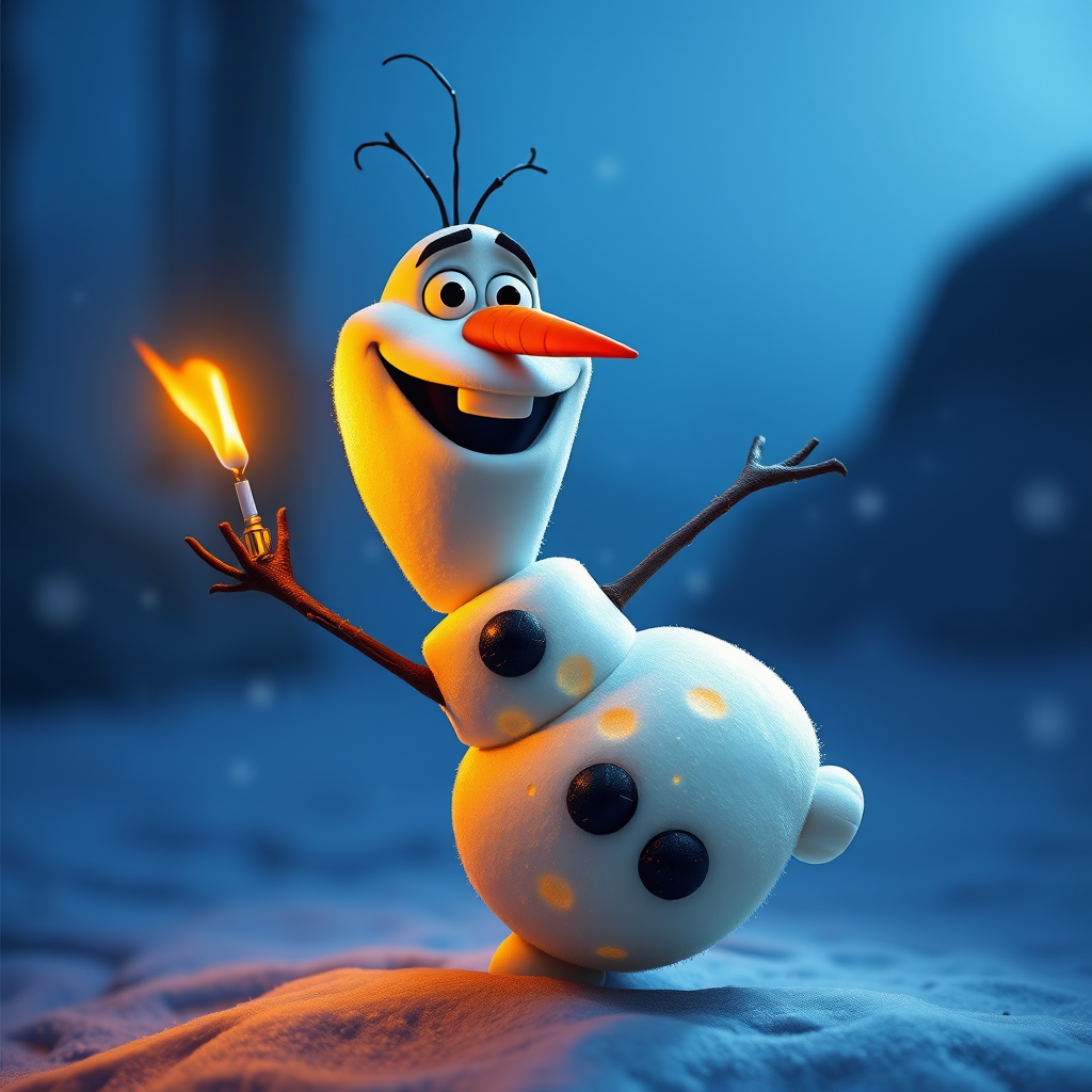 "Olaf the snowman from the Disney movie has Corona." - Image