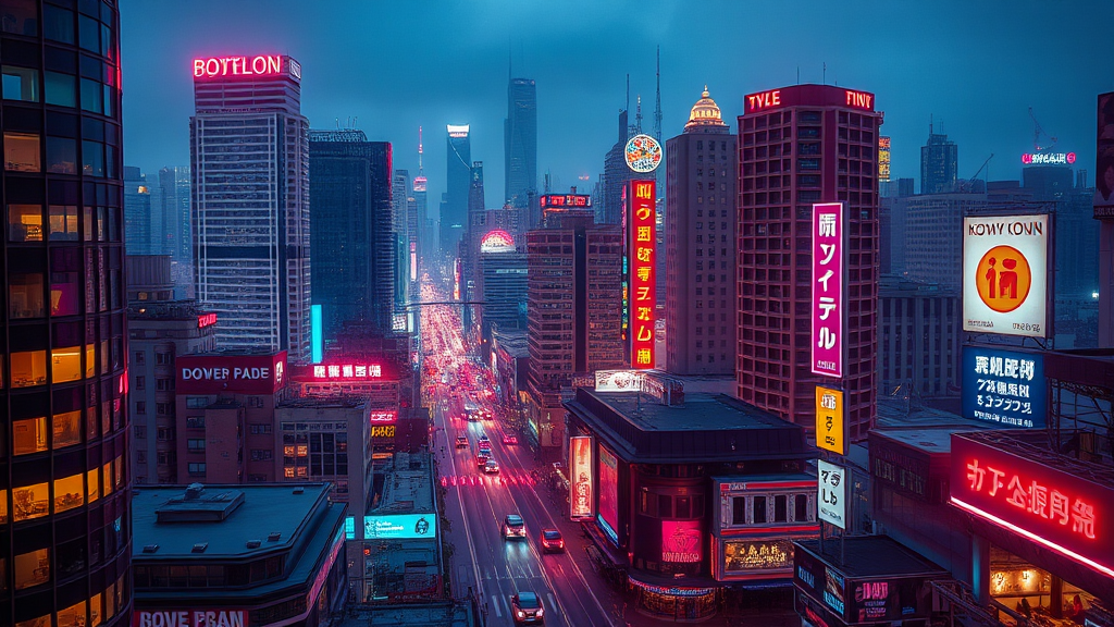 futurism, featured on unsplash, cyberpunk cityscape, kowloon cyberpunk, busy cityscape, buildings, bustling city - Image