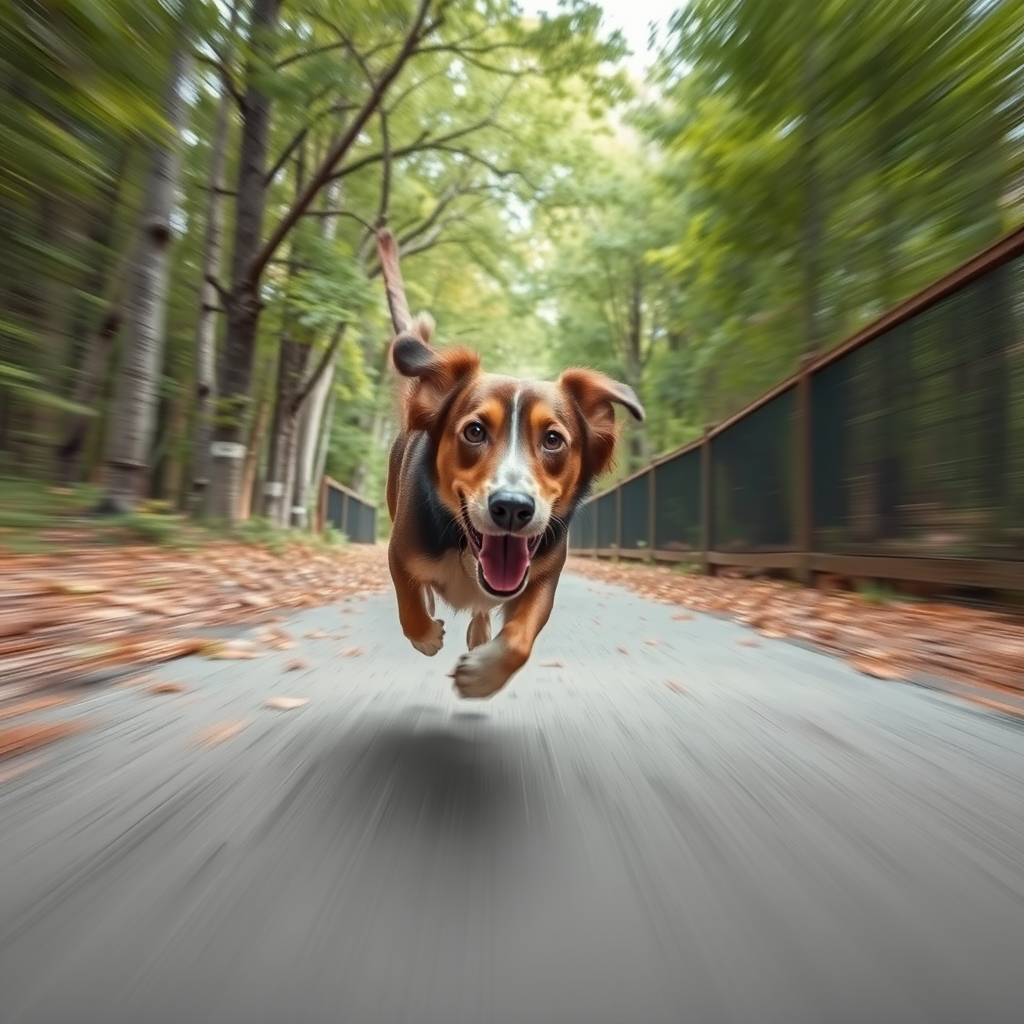 Super Slow Motion Shot of running dog Moving Towards Camera - Image