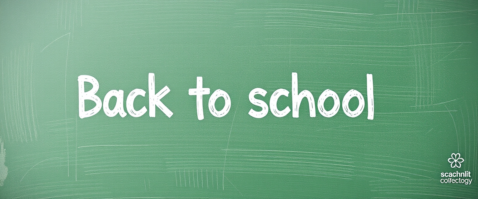 Back to school background, words say "Back to school".