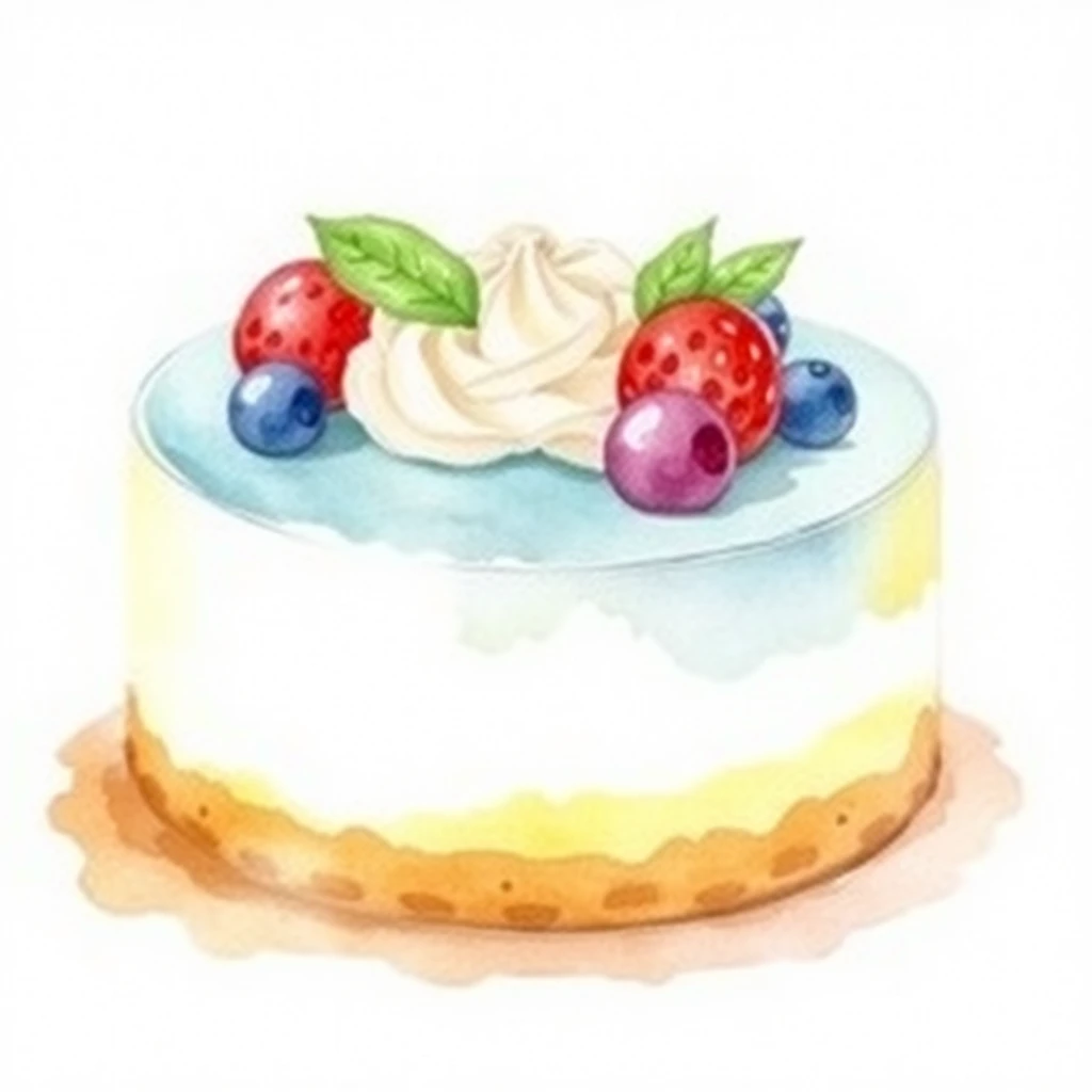 watercolour image of cake - Image