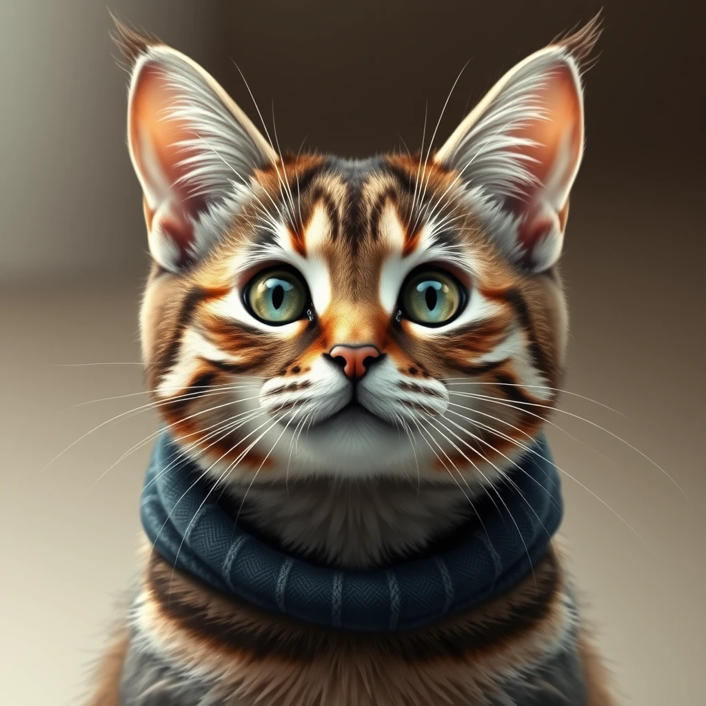 cat in hat, realistic style - Image