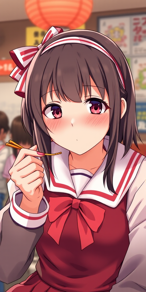 Japanese, school girl, Pocky eating - Image