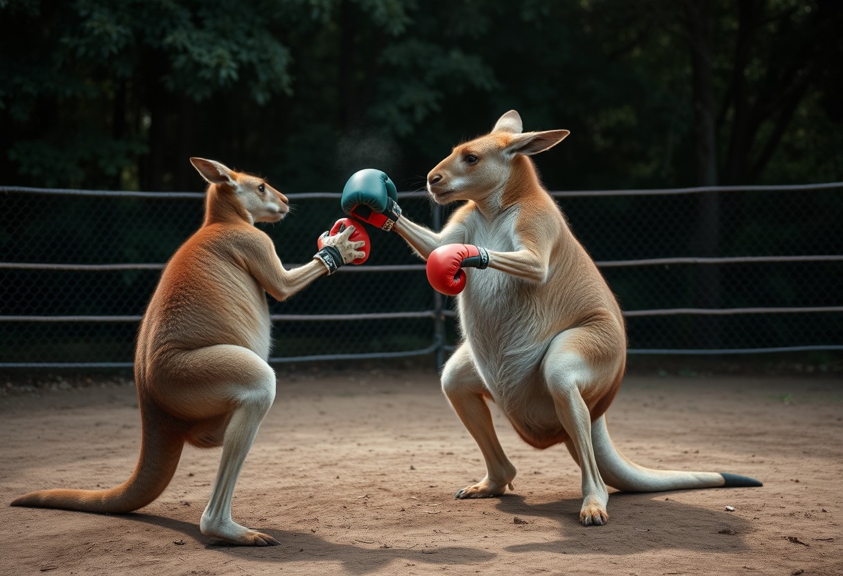 Obese Kangaroo boxing - Image