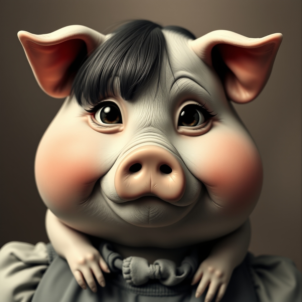 A pig-headed girl with big breasts. - Image