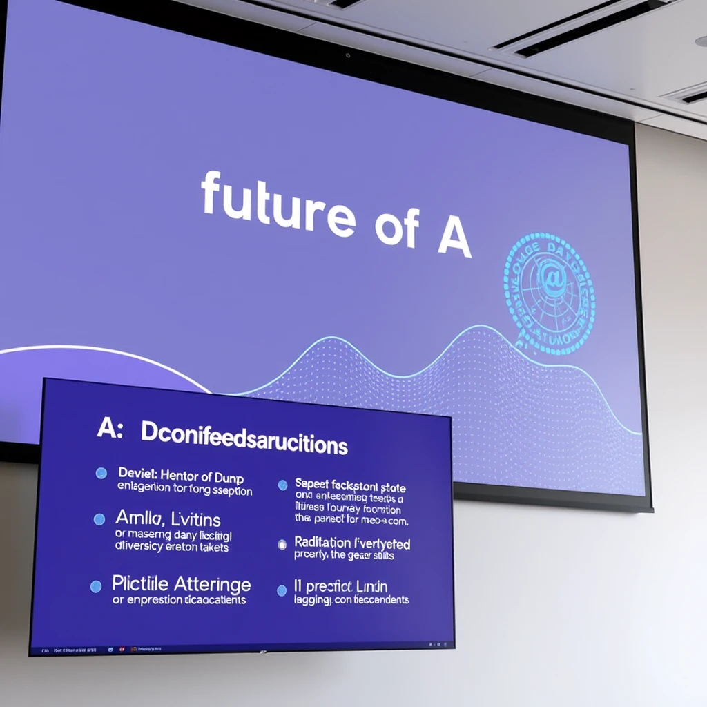 PPT slides, topic of the future of AI, journey, various LLMs and no-code. - Image