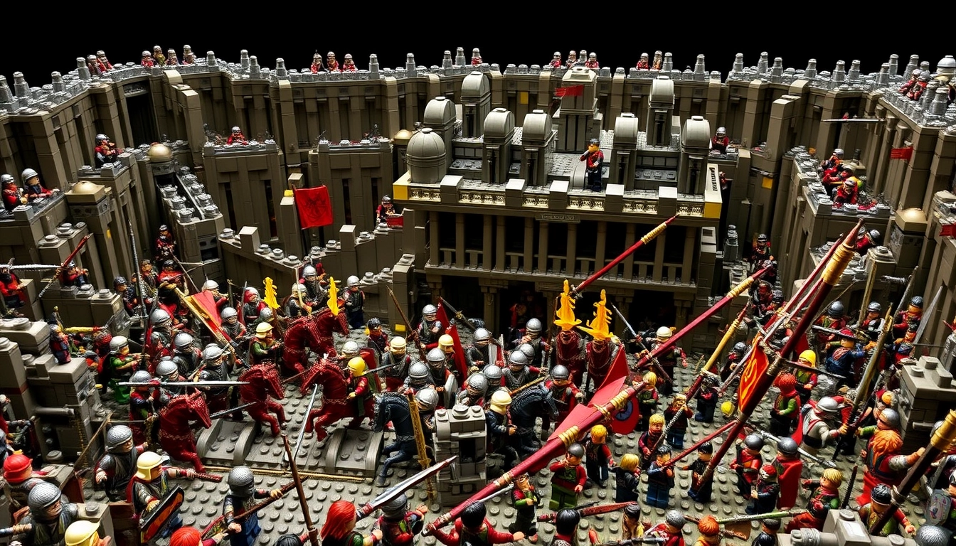 "LEGO The Lord of the Rings Helm's Deep Siege Diorama

Extra-large size with more than 100,000 LEGO bricks

The scene of cavalry charging into an orc army." - Image