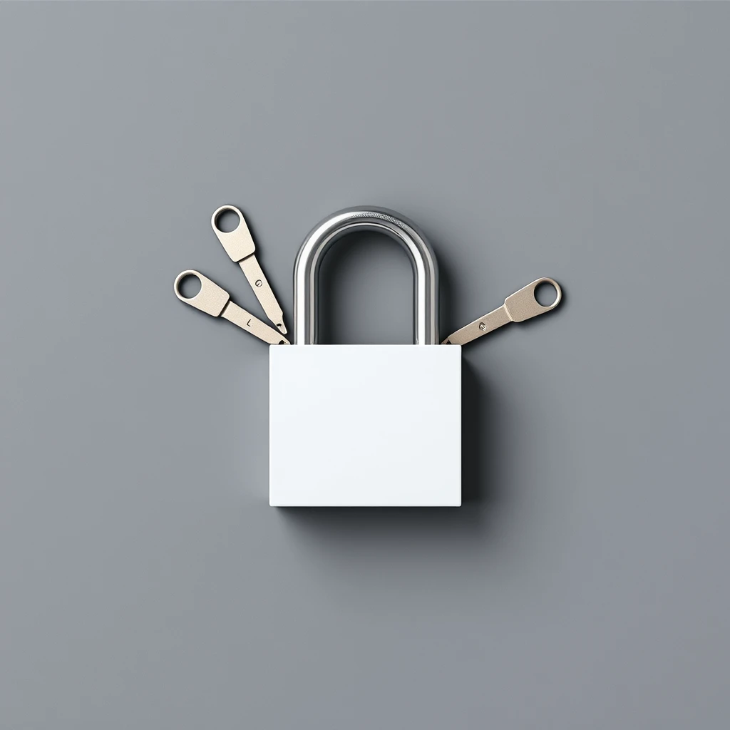 "Just lock picks on a blank background, design, minimalism."