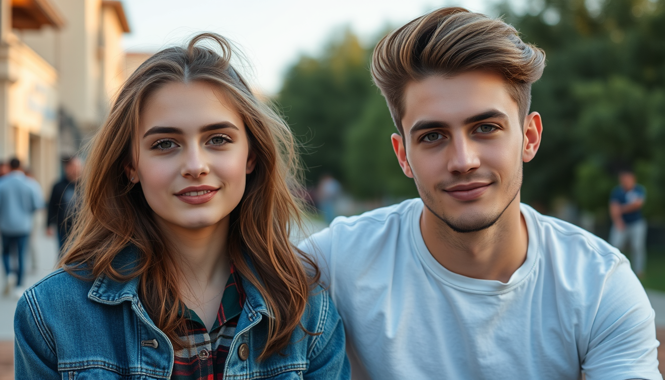 Handsome teenage couple from Turkey with great hair.