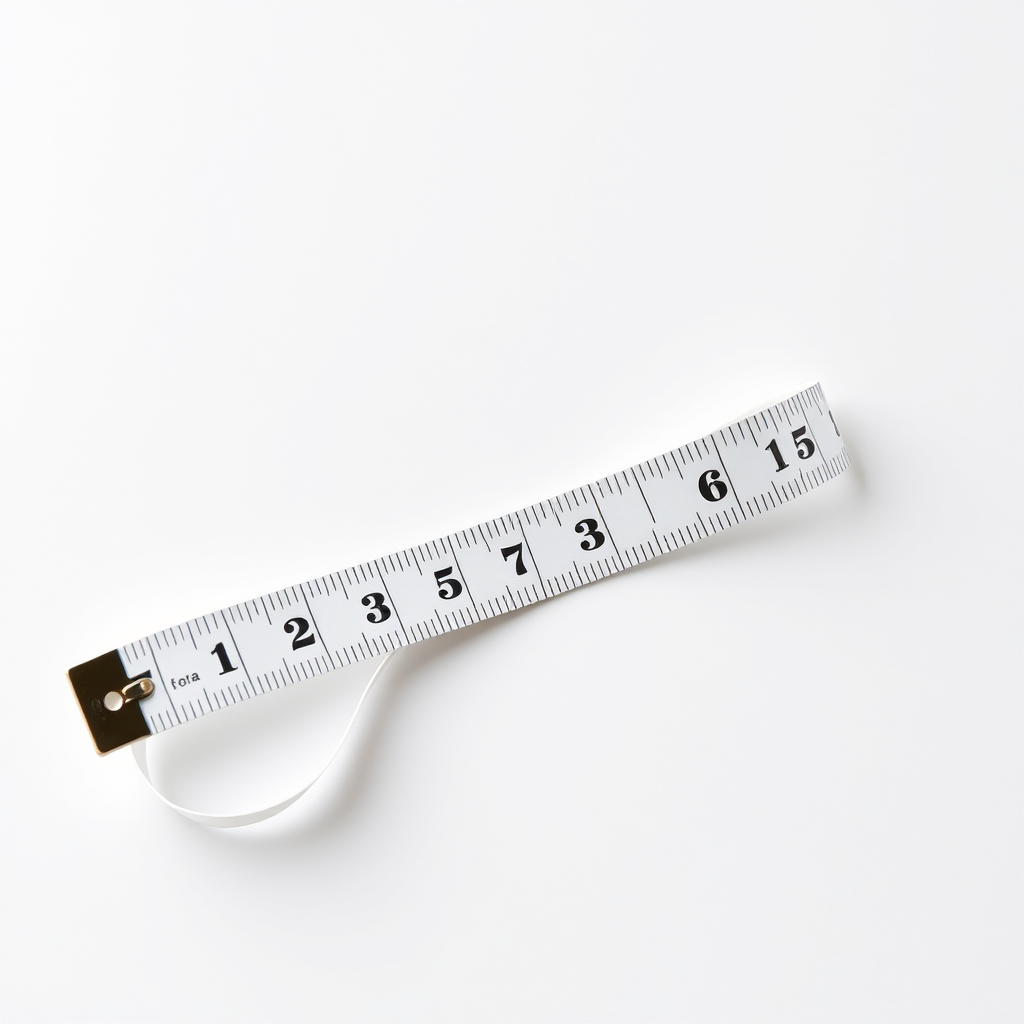 Measuring tape white ribbon, on white background, solo, numbers