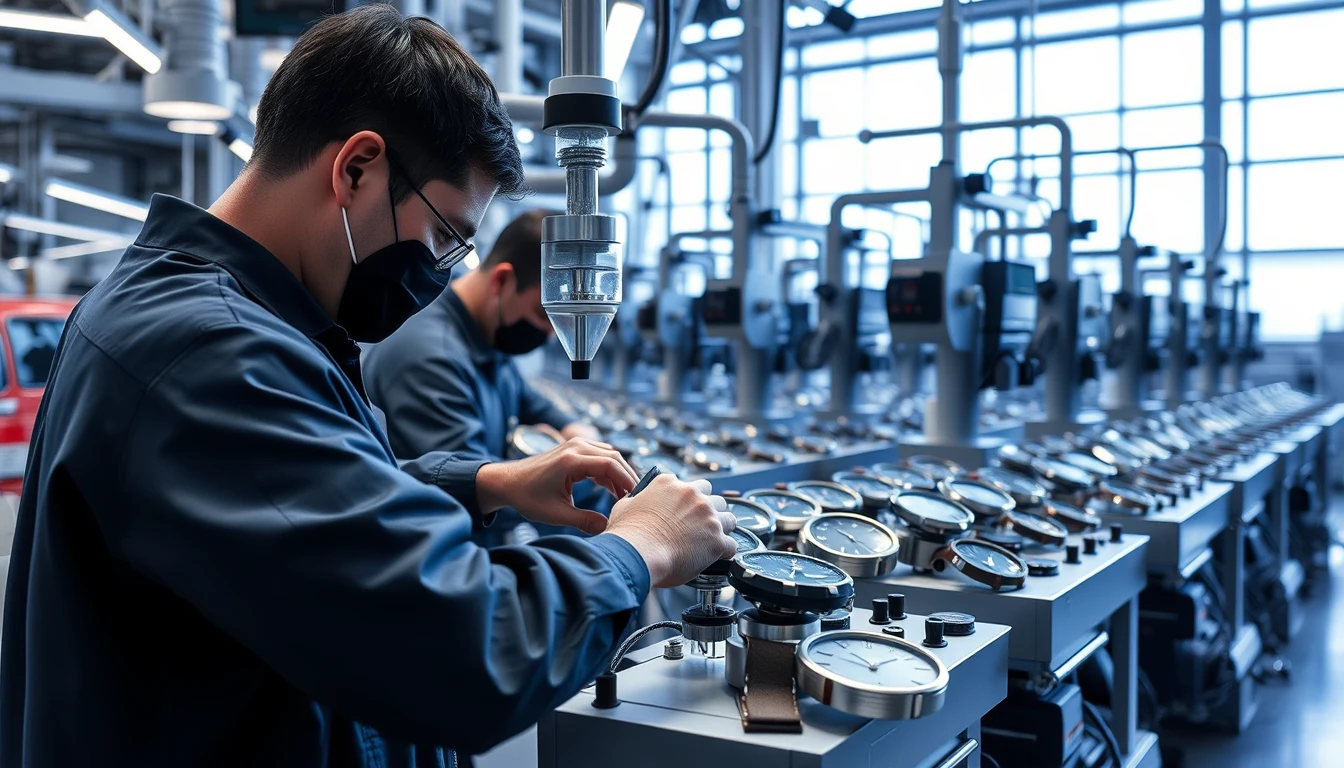 An ultra-modern watch production line factory