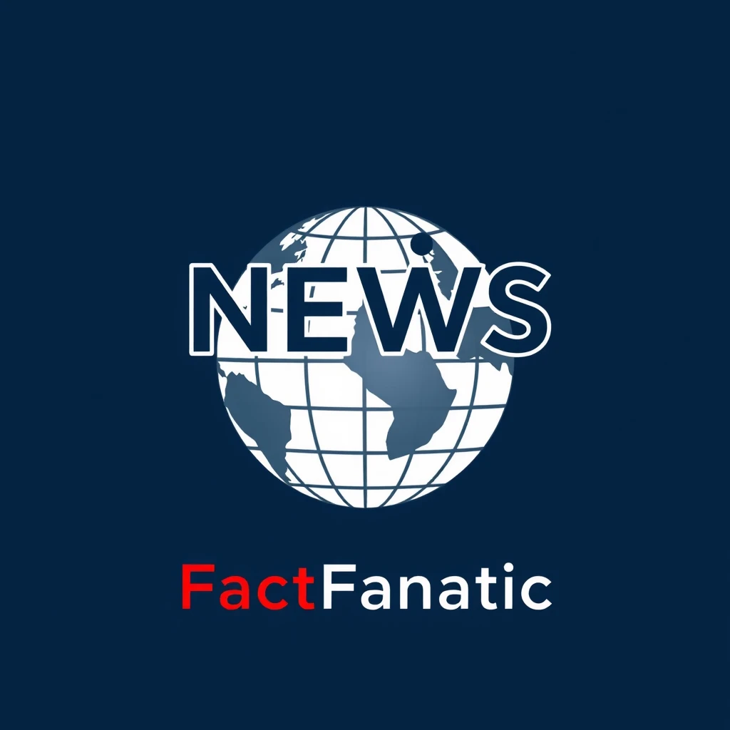 1. Shape and size:
- Rectangular shape, with a 3:2 aspect ratio
- Approximately 600x400 pixels for digital use

2. Color scheme:
- Primary colors: dark blue and white
- Accent colors: bright red and light gray

3. Font:
- Modern, clear sans-serif font for both "NEWS" and "FactFanatic"
- "NEWS" written in capital letters
- "FactFanatic" in a mix of upper and lowercase letters

4. Composition:
- "NEWS" positioned prominently in the upper half of the logo
- "FactFanatic" placed below "NEWS" in a slightly smaller font size

5. Graphic elements:
- Stylized globe or world map as a background element
- Thin lines imitating parallels and meridians

6. Effects:
- Light shadow under the letters for volume
- Subtle gradient on "FactFanatic" text

7. Background:
- Gradient from dark blue to a lighter shade of blue

8. Additional details:
- Small red dot above the letter "i" in "NEWS", stylized as a satellite antenna
- Thin white line separating "NEWS" and "FactFanatic"

9. Variations:
- Monochrome version for black and white printing
- Vertical version with "NEWS" above "FactFanatic" for narrow formats

10. Scalability:
- The logo should be legible in both large and small sizes

11. Arrangement:
- "NEWS" aligned to the left
- "FactFanatic" aligned to the right, creating a dynamic balance

12. Special feature:
- The "F" in "FactFanatic" could be slightly larger and incorporate a subtle checkmark or tick symbol to emphasize fact-checking

This logo combines the authority of a news channel with the unique identity of your "FactFanatic" brand, creating a professional and memorable visual identity. - Image