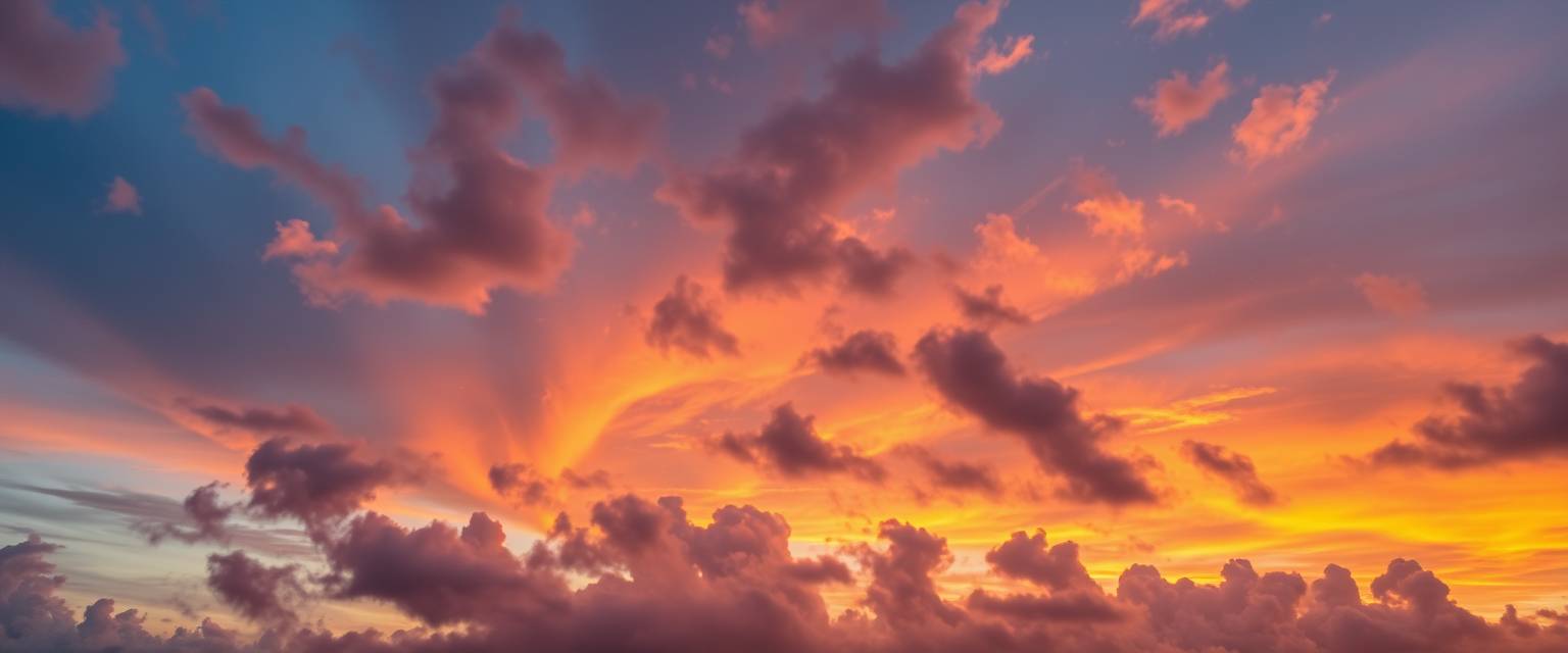 fiery, clouds, high quality, photorealistic, sky, serene