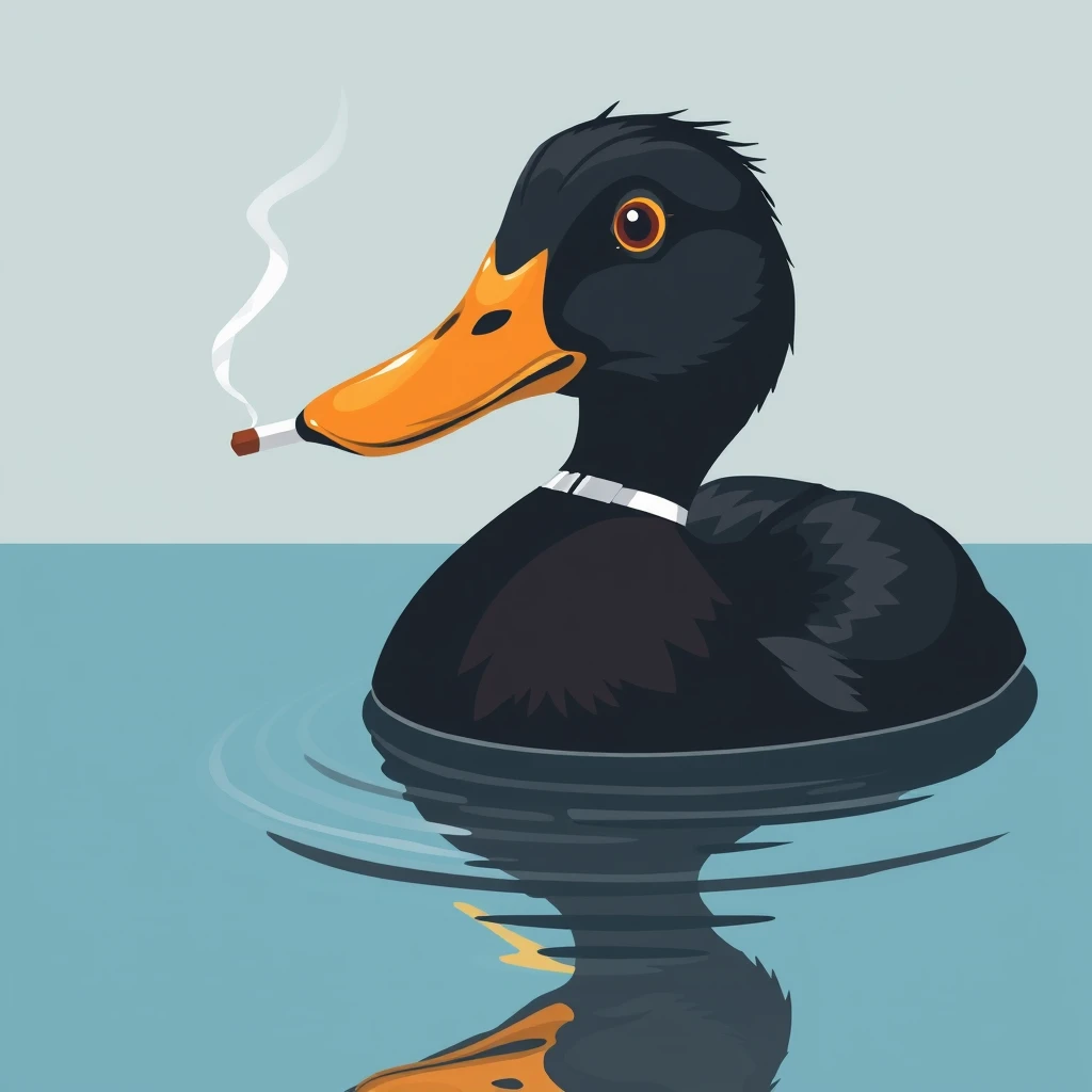 Duck smoking a cigarette - Image