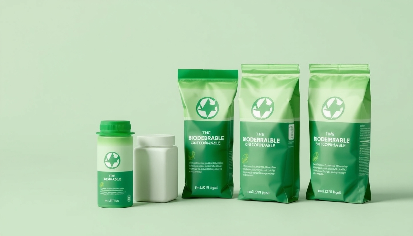 Biodegradable product packaging, symbolizing eco-friendly innovation. - Image