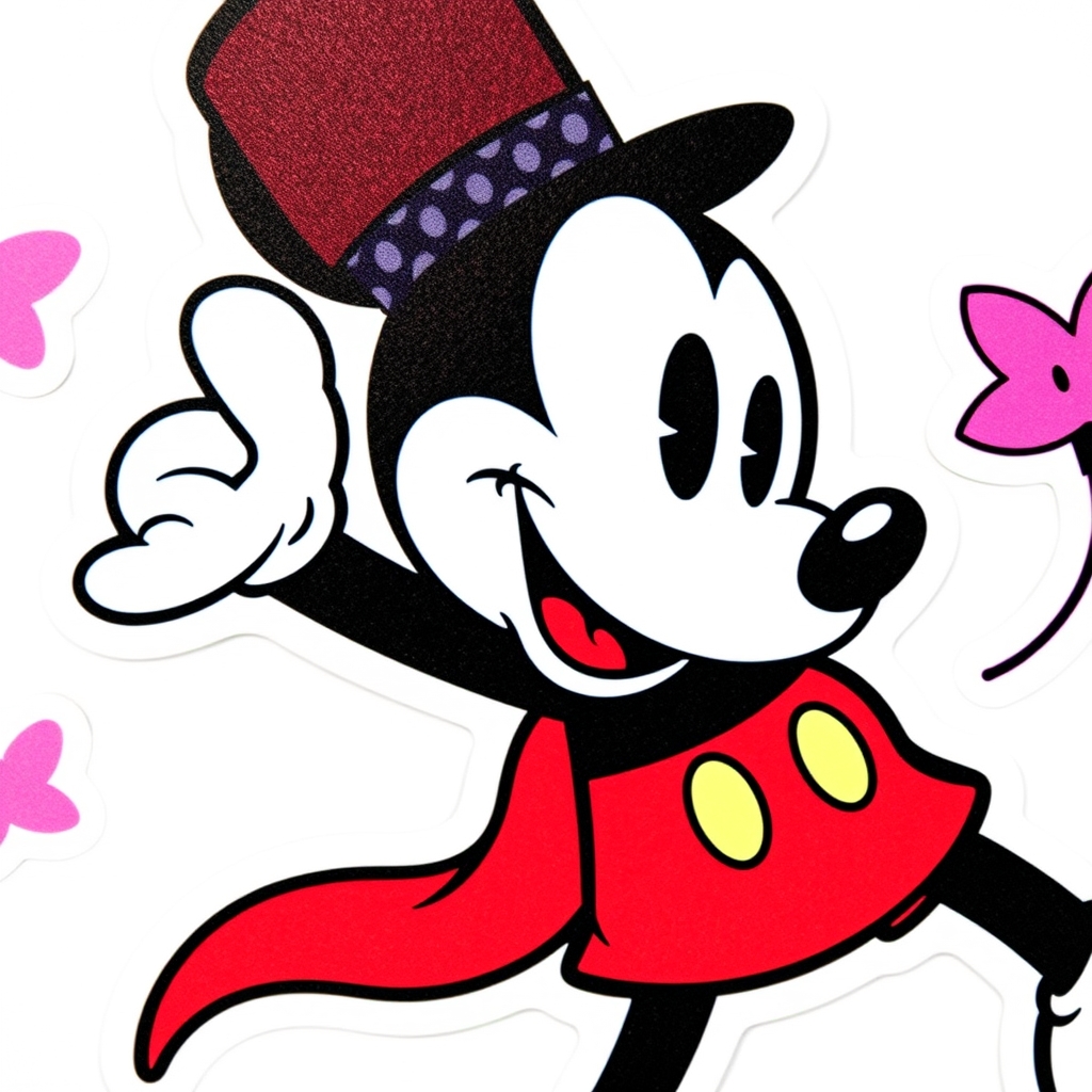 Disney character sticker white background - Image