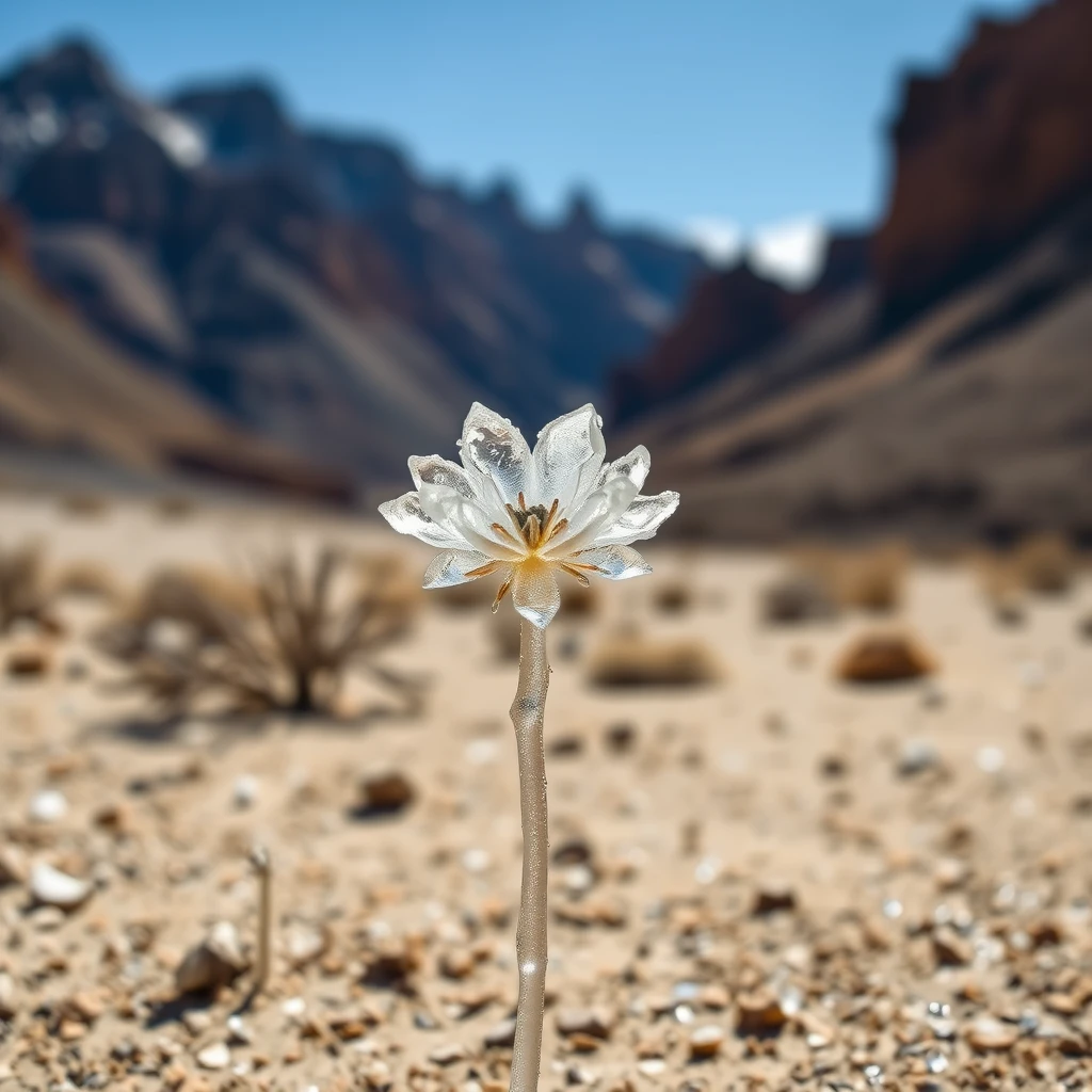 Ice flower blown in the desert - Image