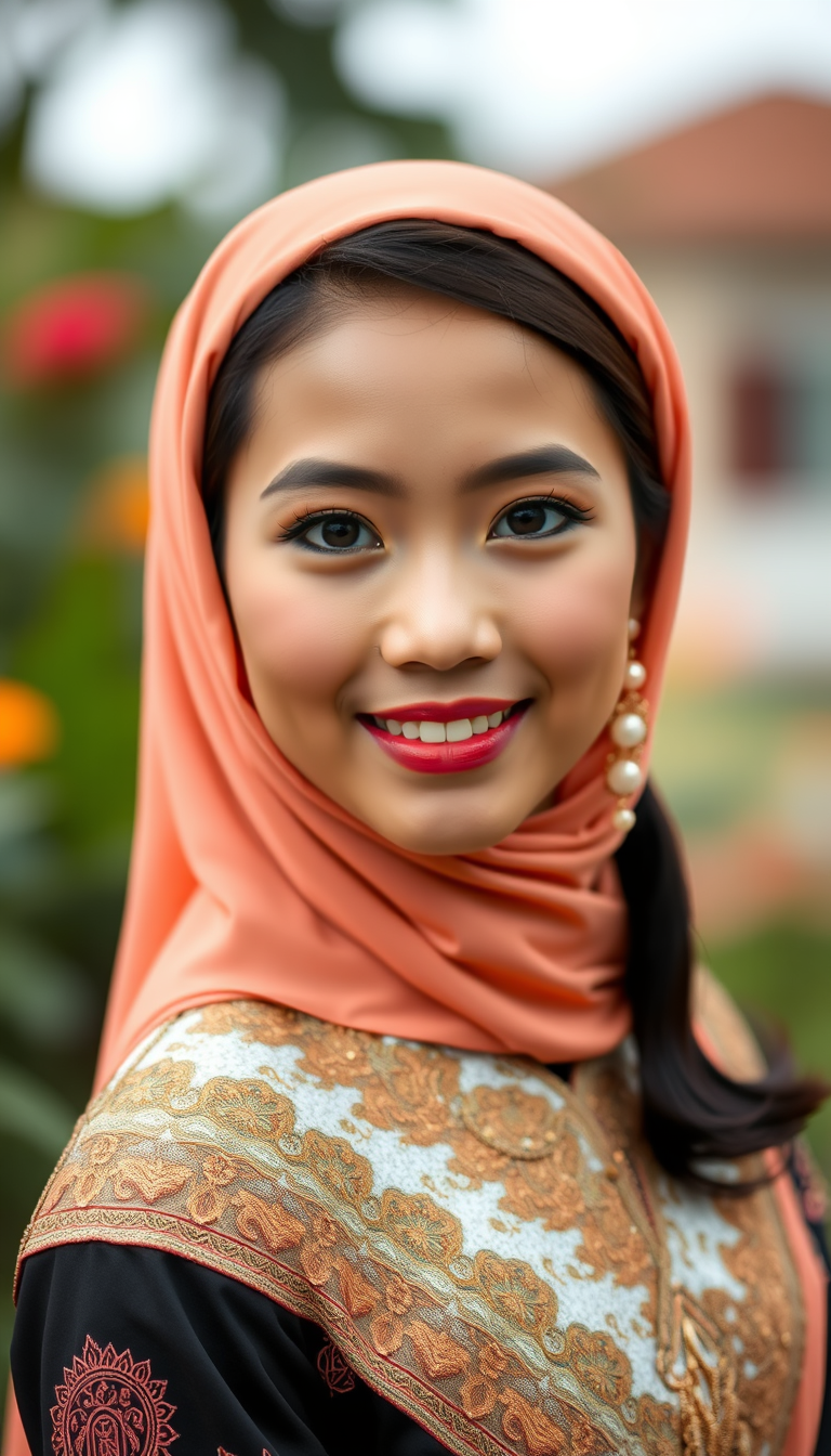 "Very beautiful Indonesian girl wearing traditional Indonesian attire." - Image