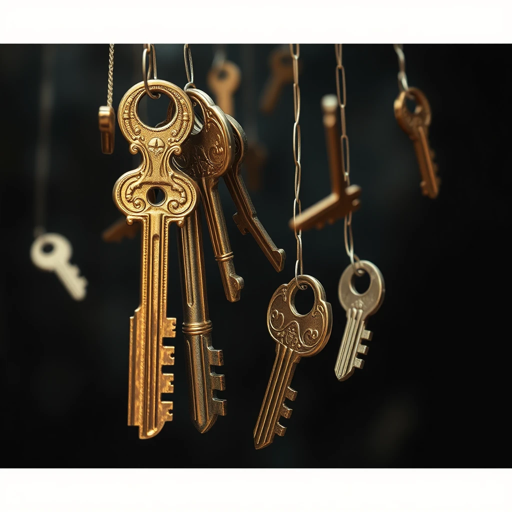 "keys, many keys are falling" - Image