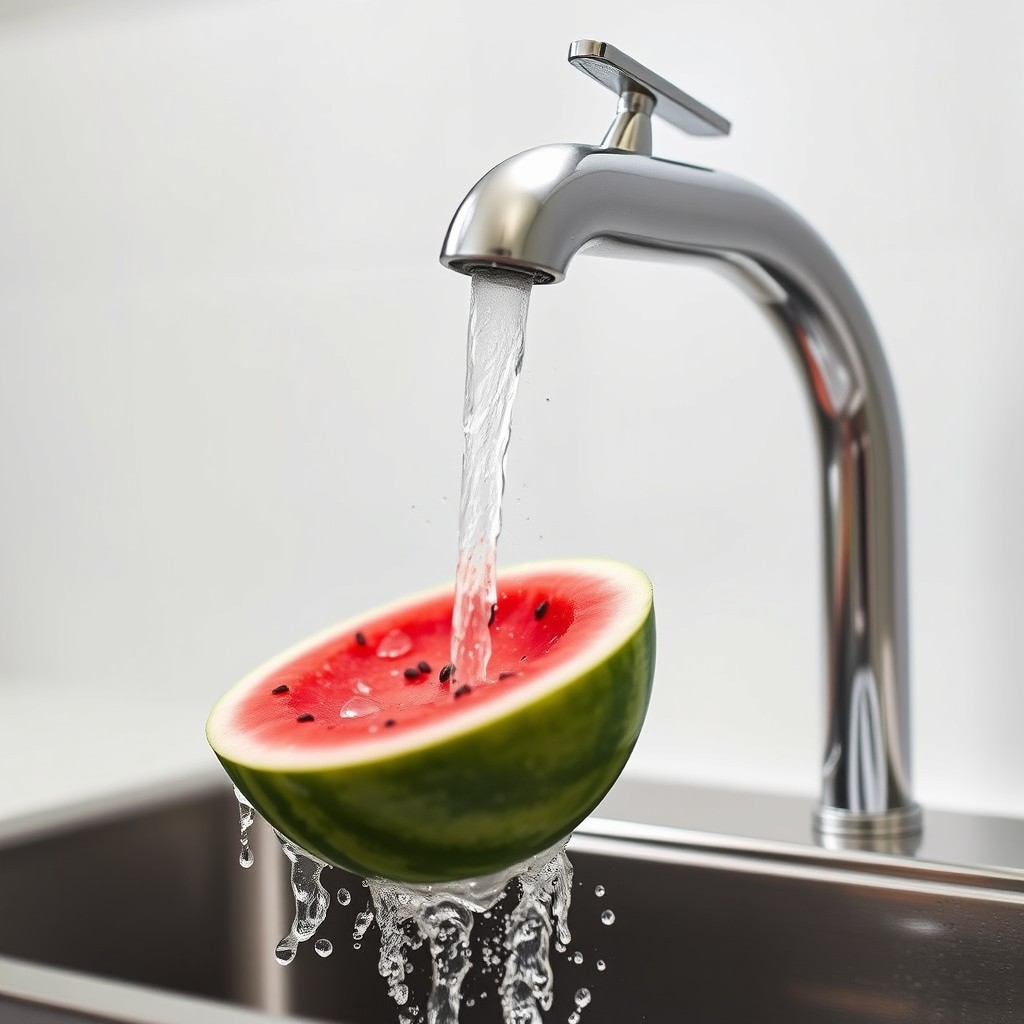 Watermelon sparkle faucet is popping out. - Image