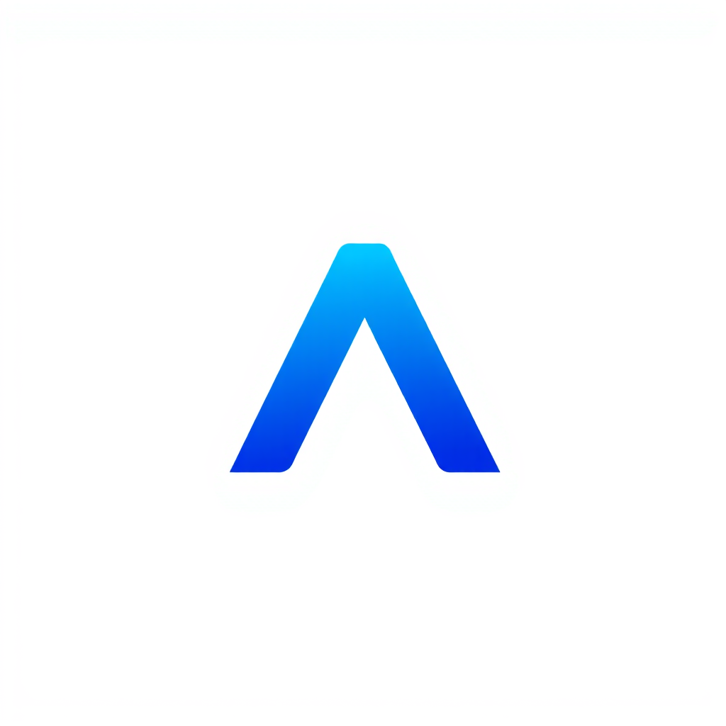 A logo with the letter A in a blue palette has an abstract IT expression with a background-free design.