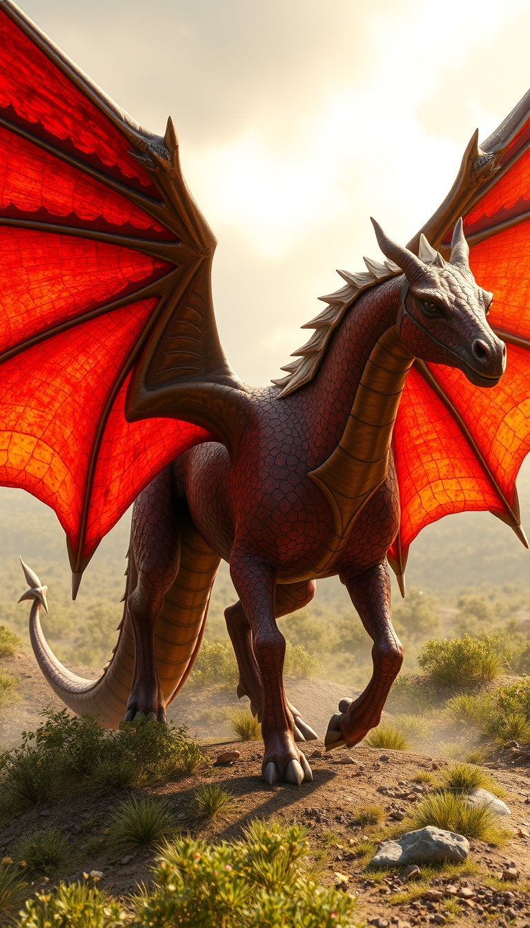 (ultra realistic) a dragon with horse body - Image