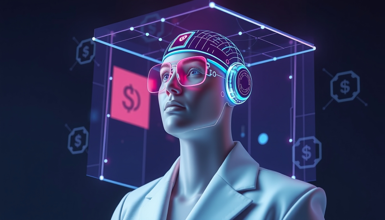 Holographic financial advisor, symbolizing AI-driven personal finance.