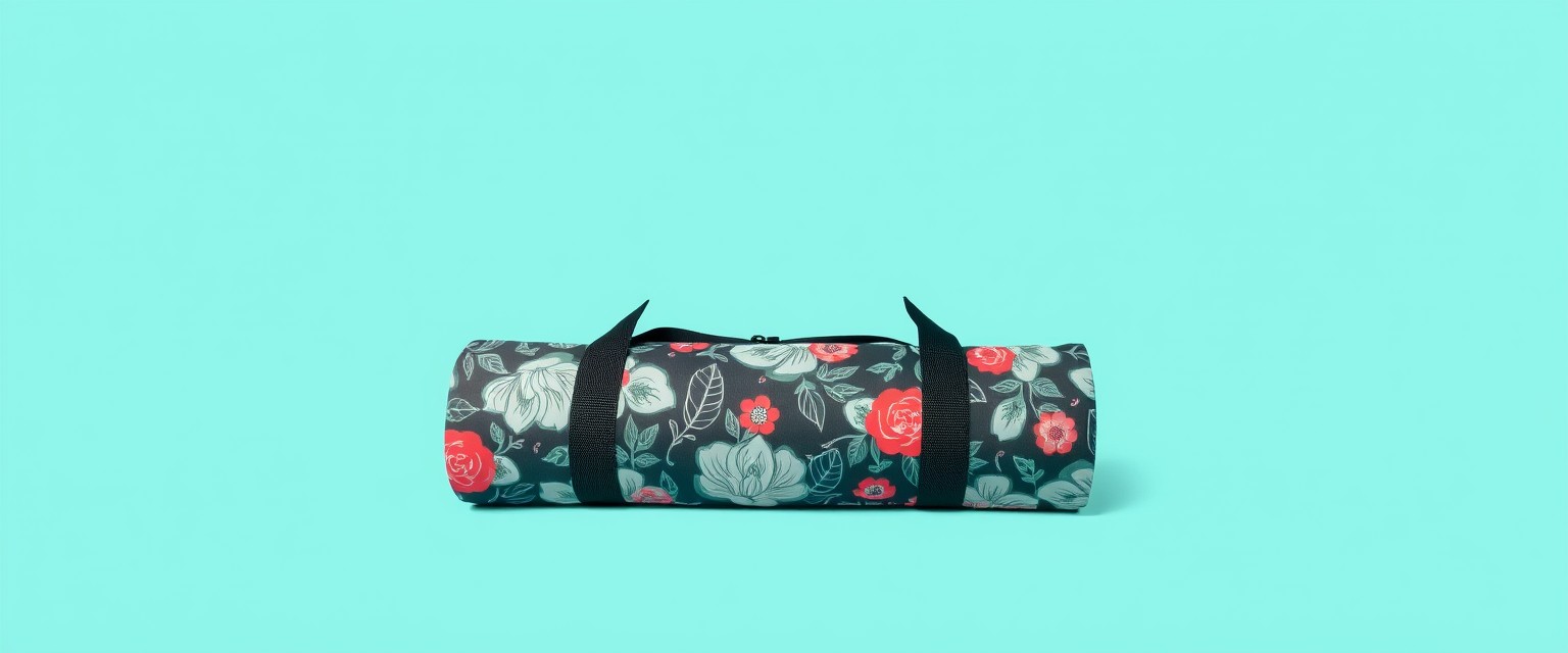 Yoga mat bag for women, single color background, low saturation, no pattern.