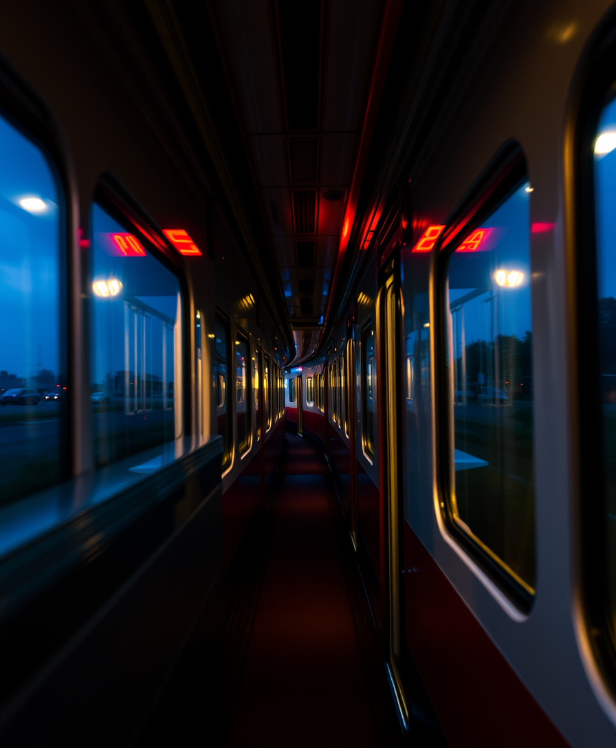 Beautiful cinematic view of the train, romantic atmosphere. - Image