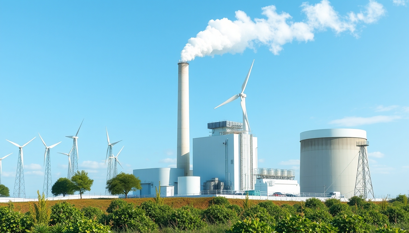 Clean energy power plant, symbolizing renewable resources. - Image