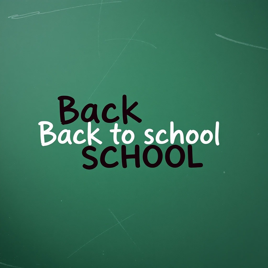 Back to school background, words say "Back to school".