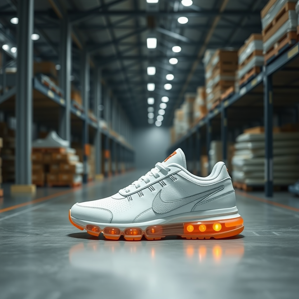 All about 'warehouse' for company RY, create Nike shoes. - Image