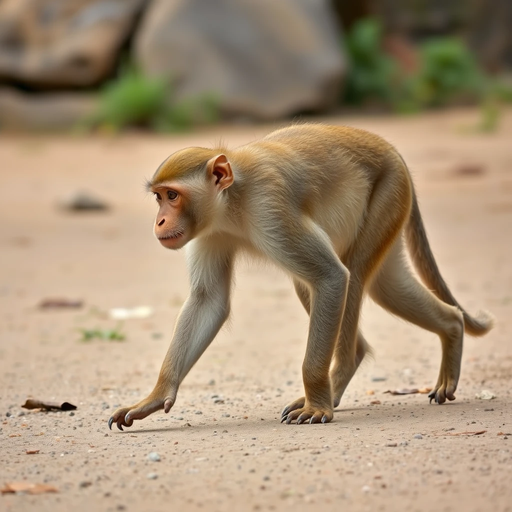 The monkey is walking. - Image