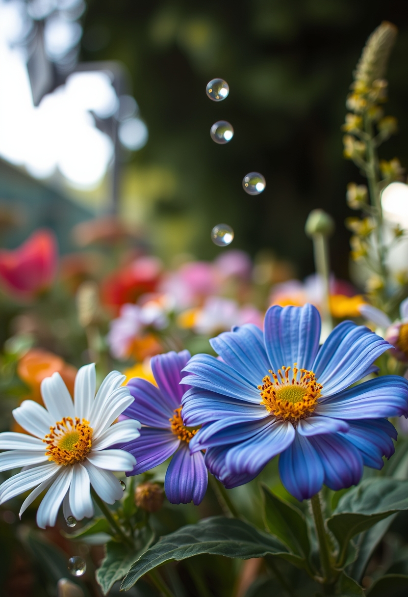 oil and flowers - Image