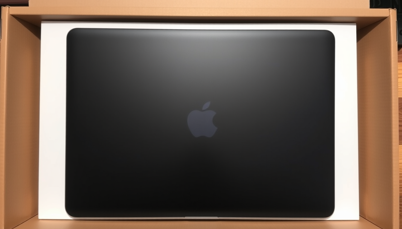 MacBook Pro M5, 16.9 inch, narrow screen, space black. In a box for open. - Image