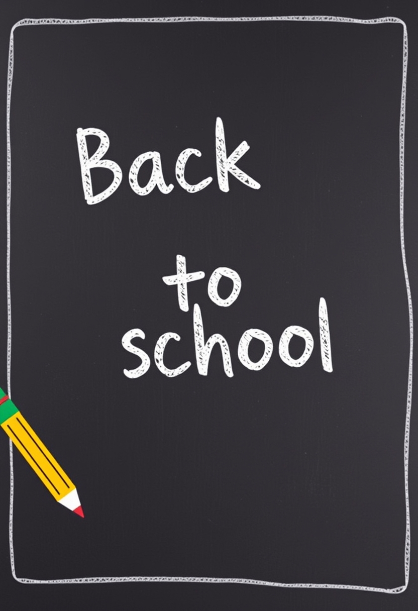 Back to school background, words say "Back to school".