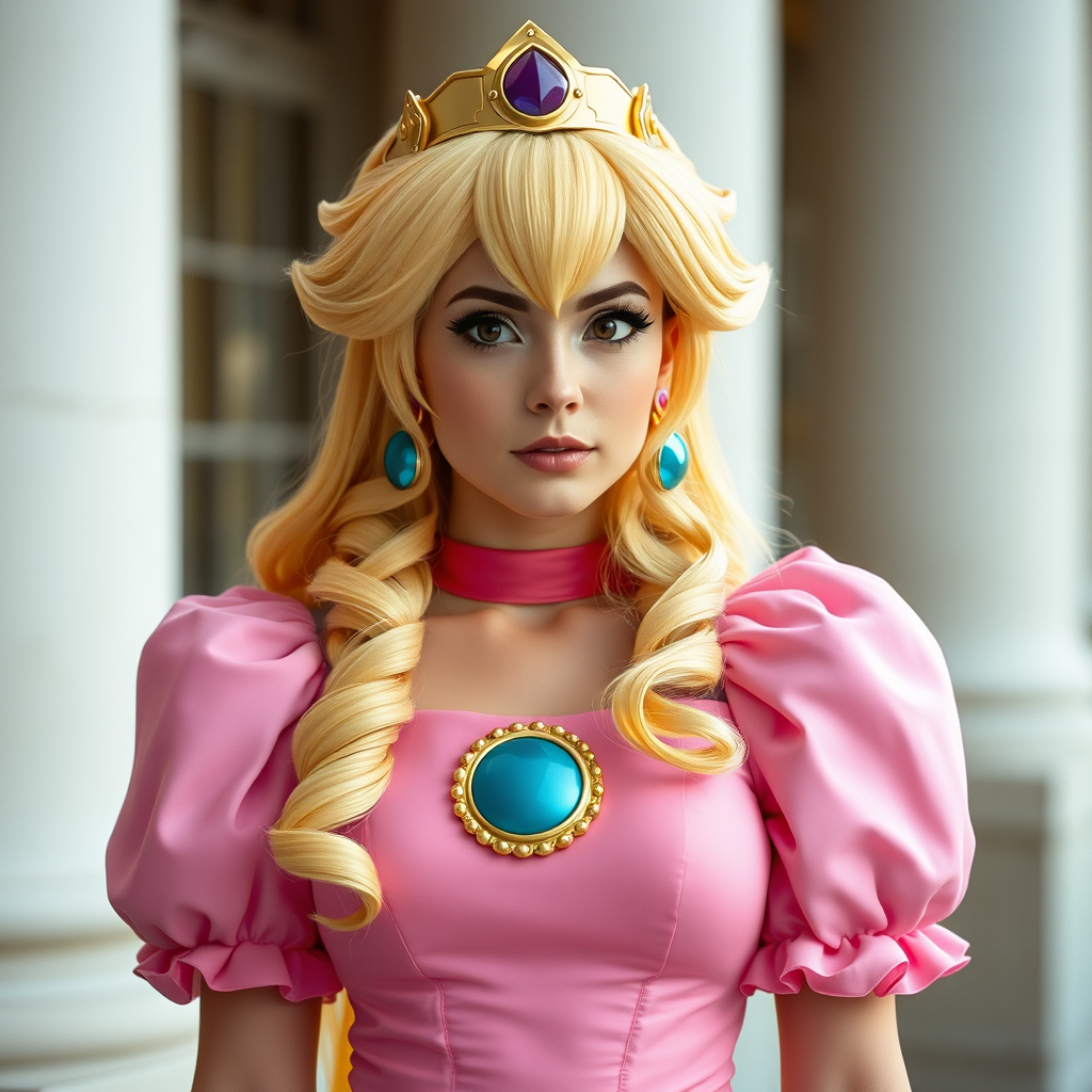 princess peach cosplay, analog