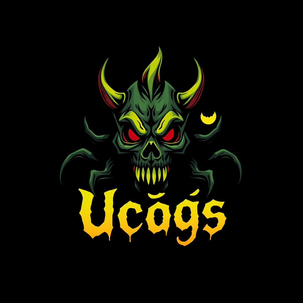 "Ucįgās" Logo design of a scary. - Image