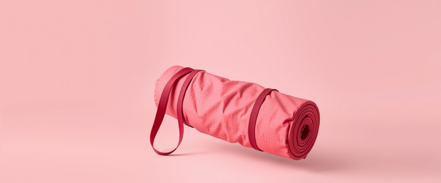 Yoga mat bag for sporty women, single color low saturation bag, single color background, no human. - Image