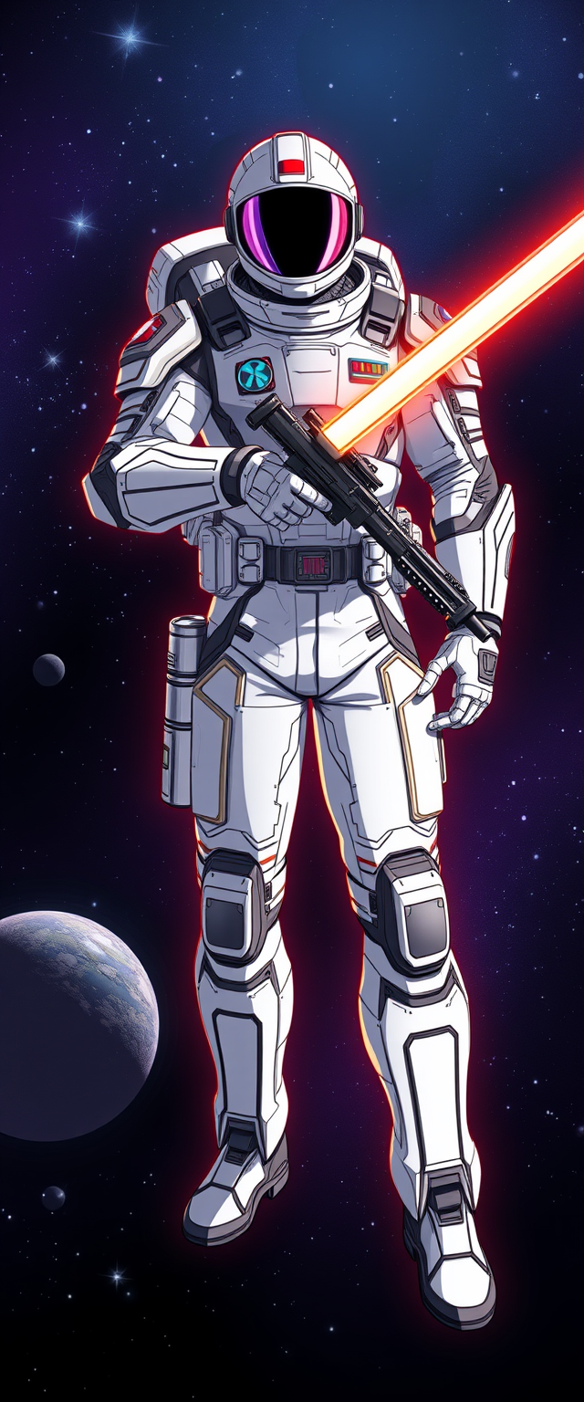 fighter Space Man, full body, anime art style - Image