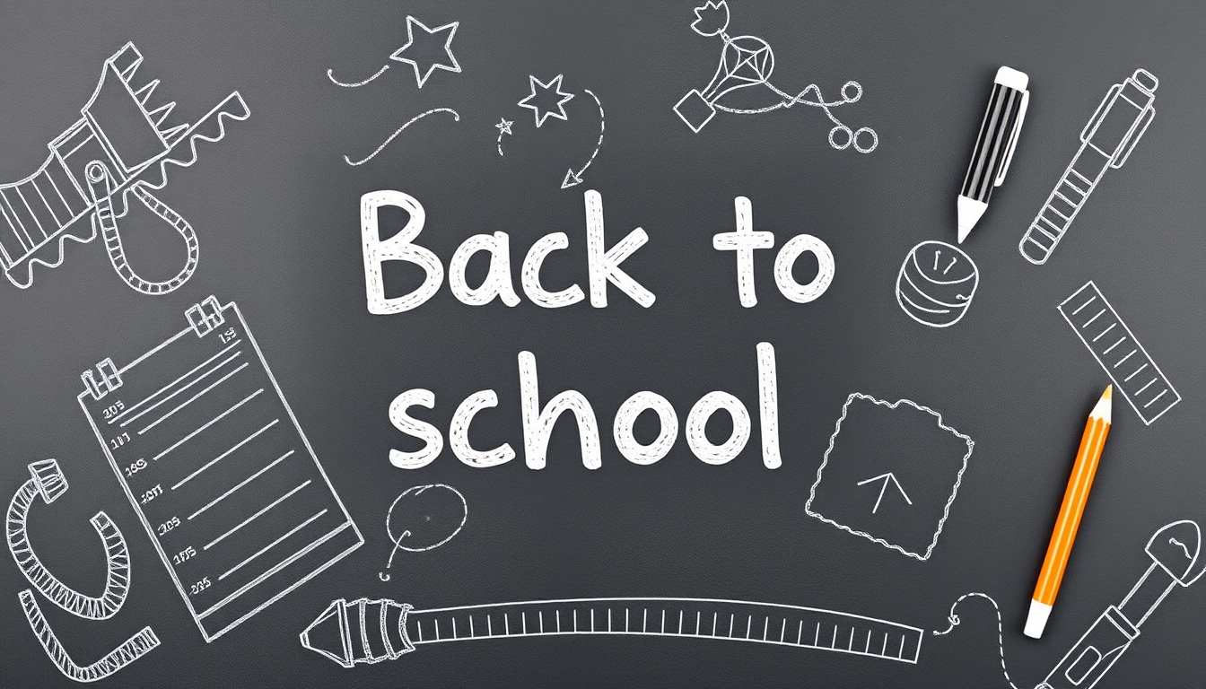 Back to school background, words say "Back to school". - Image