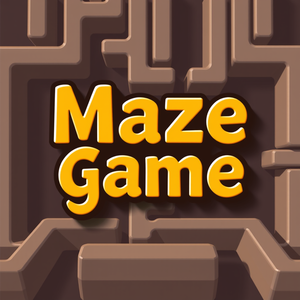 Create stylized title of the text "Maze game classic fun puzzle".