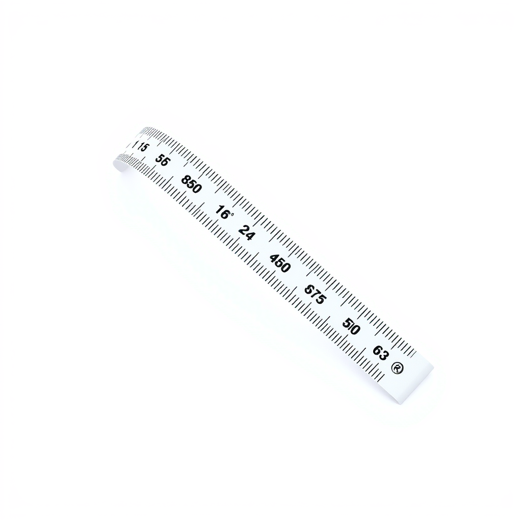 Measuring tape white ribbon, matte 3d icon on white background, solo, simple form.