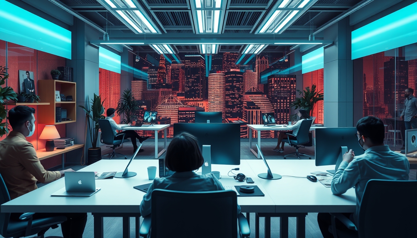 Virtual coworking space, depicting the future of collaboration. - Image