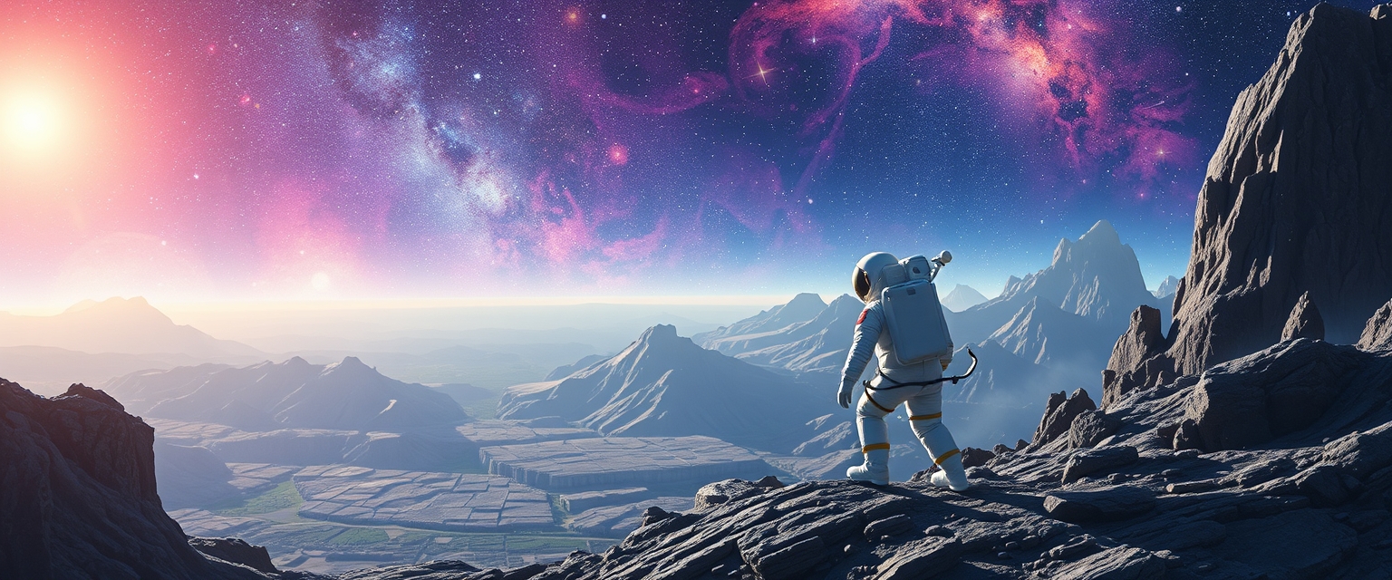 'Astronaut in Cosmic Landscape'