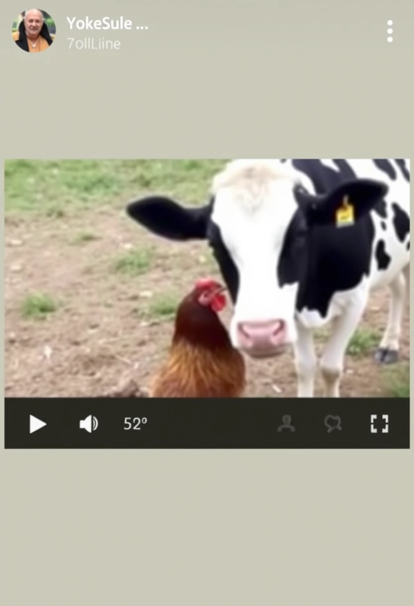 YouTube post about a cow sucking cock, screenshot from YouTube.