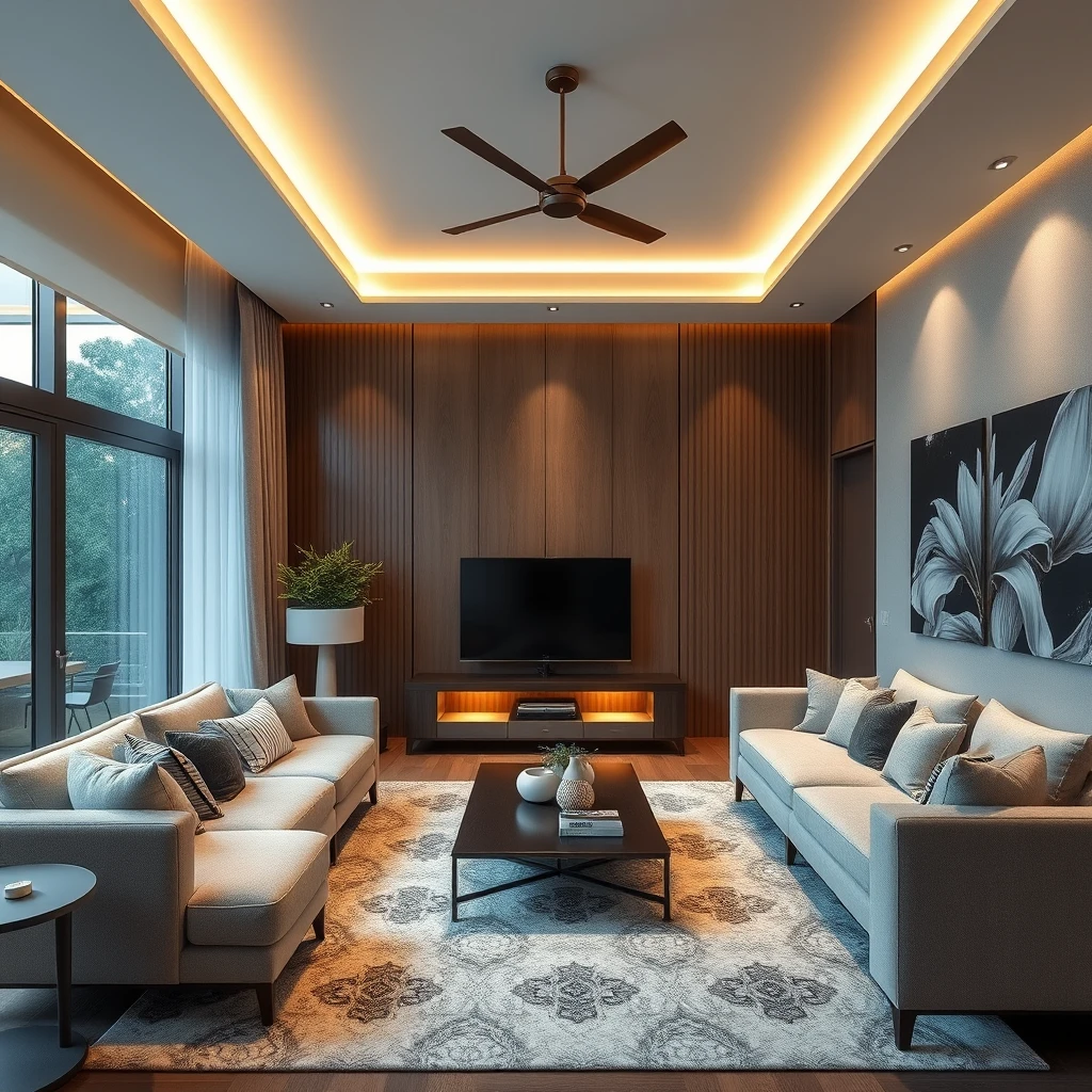 Ultra HD interior design of living room in 8k resolution with good lighting.