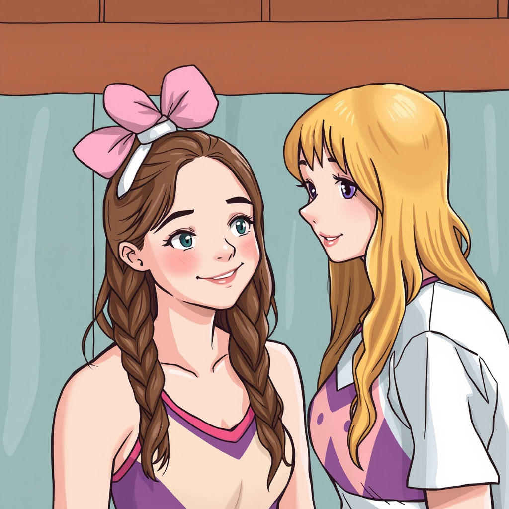 A girl at cheer camp realizes she has a huge crush on her counselor after seeing her alone in the shower lodge.