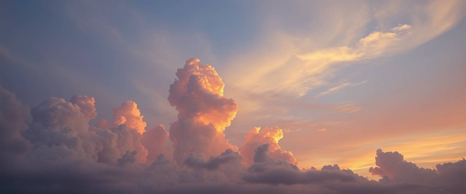 fiery, clouds, high quality, photorealistic, sky, serene