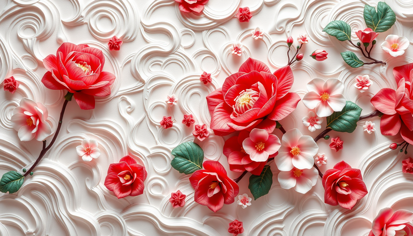 wallpaper 3D mural luxury European silk pearl, 3D illustration. .background, pattern, abstract, flower, texture, design, wedding, fashion, nature, vintage, art, illustration, spring, wall, white, floral, interior, beauty, color, luxury, wallpaper, celebration, red, Asian, pink, colorful, beautiful, decoration, silk, decor, decorative, tunnel, side, 3D background, 3D flowers, 3D wall texture, 3D wallpaper, closeup, expanding space, photo wallpaper, style. - Image